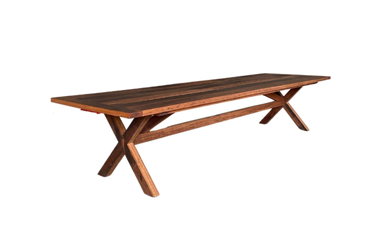 The Custom Cross Base Outdoor Dining Table Dining Furniture Beachwood Designs