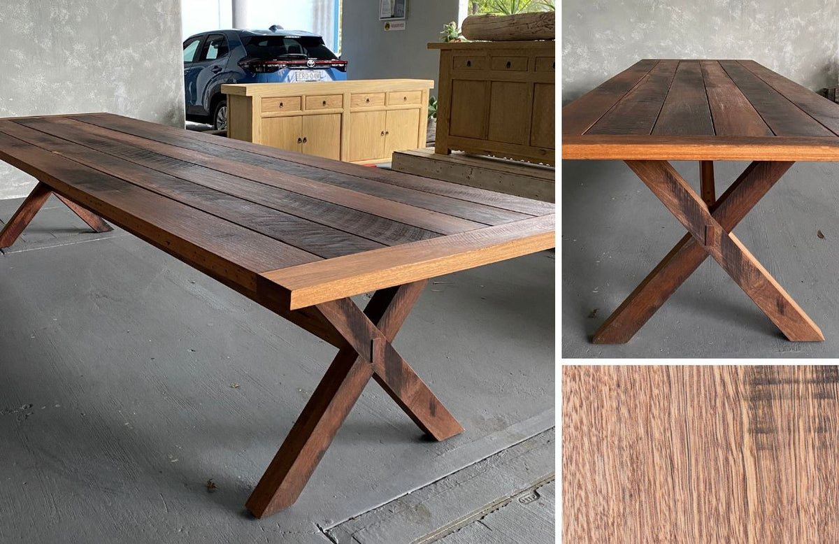 The Custom Cross Base Outdoor Dining Table Dining Furniture Beachwood Designs