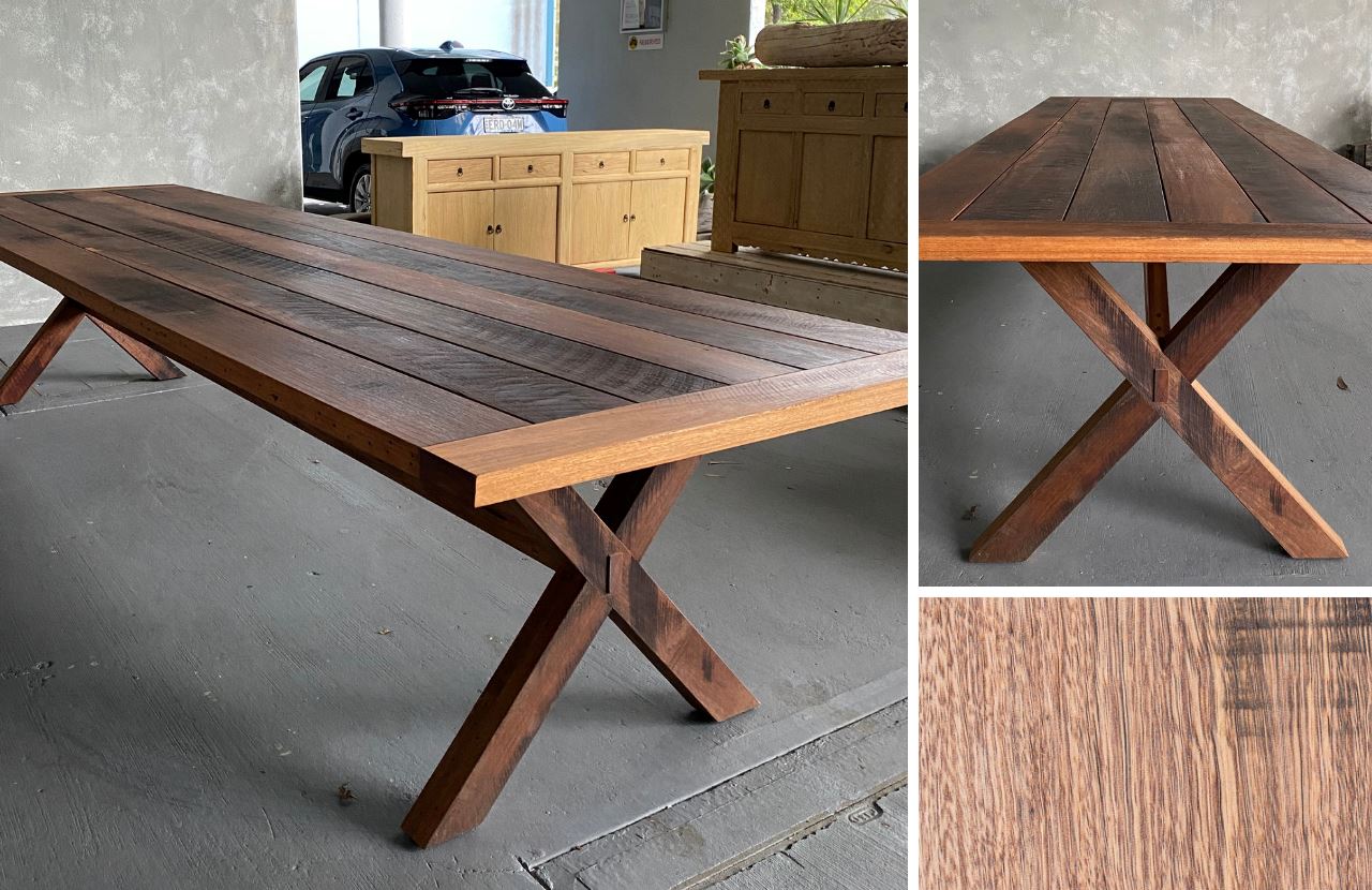 The Custom Cross Base Outdoor Dining Table Dining Furniture Beachwood Designs