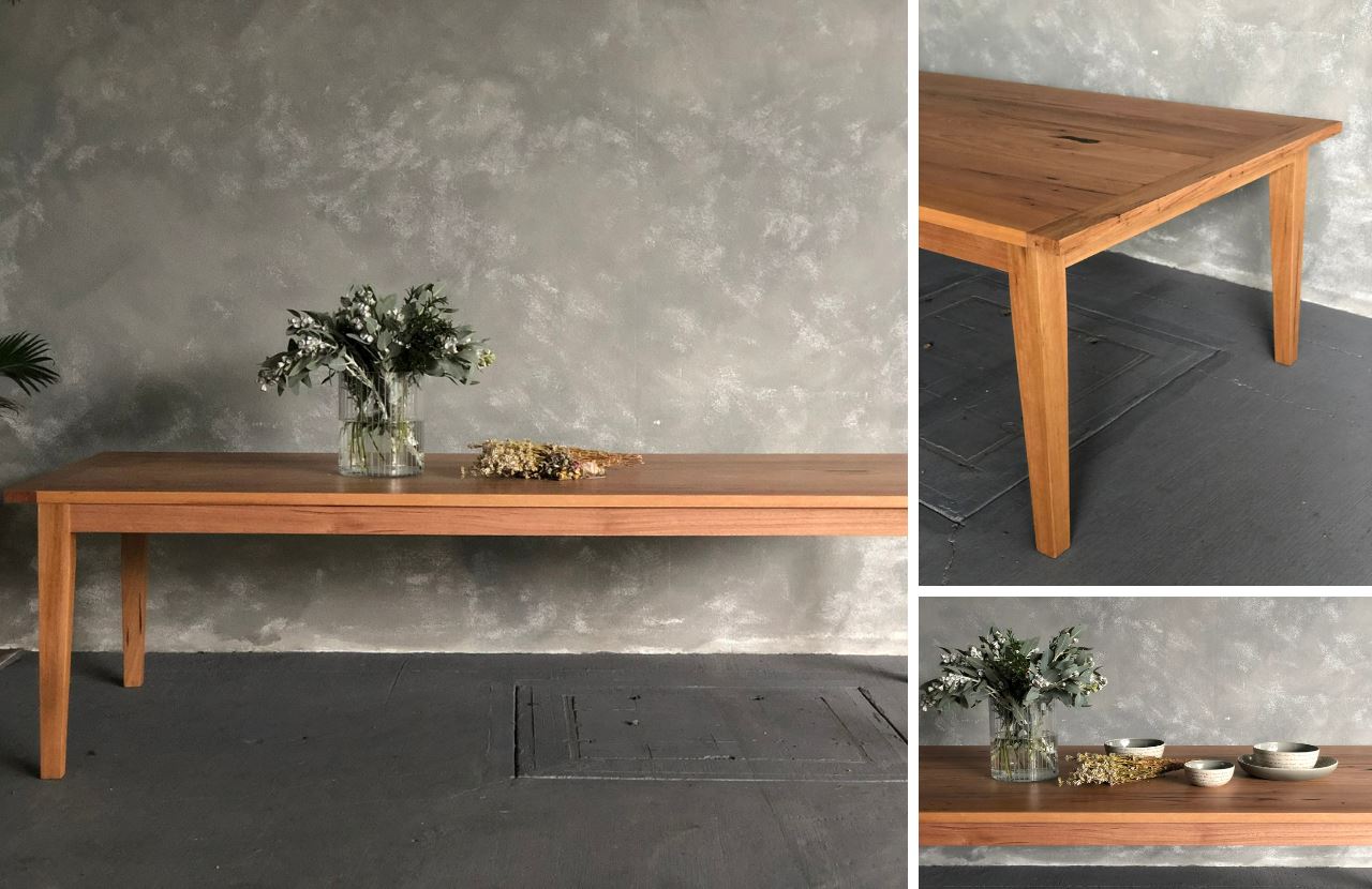 The Custom Tapered Rectangular Pedestal Dining Table Dining Furniture Beachwood Designs