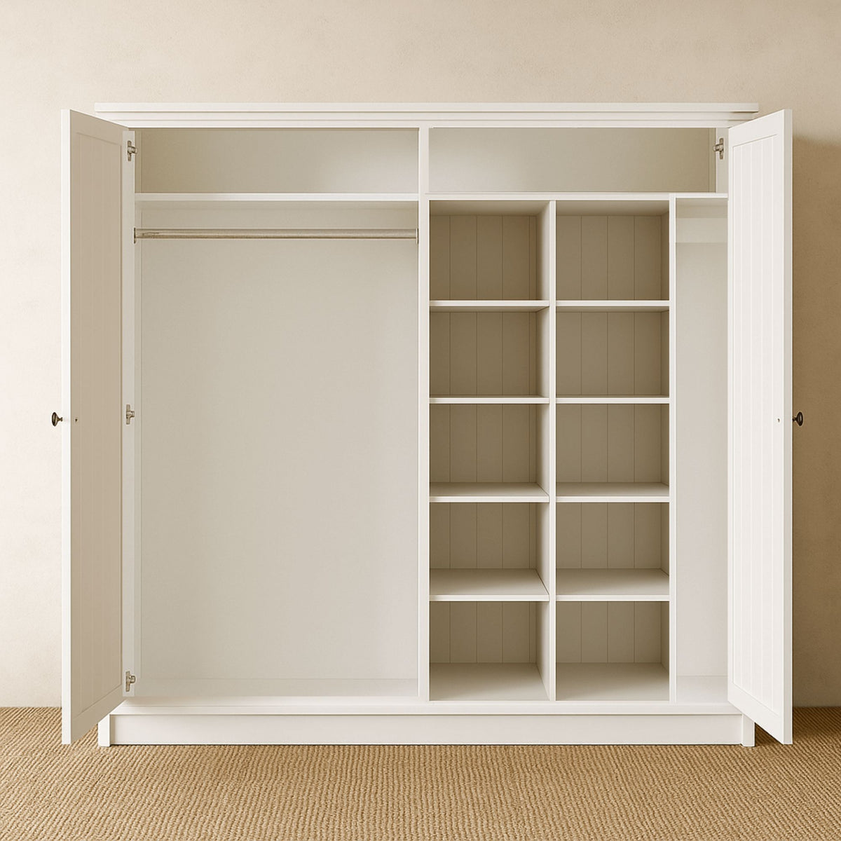 V-Groove 4-Door Wardrobe