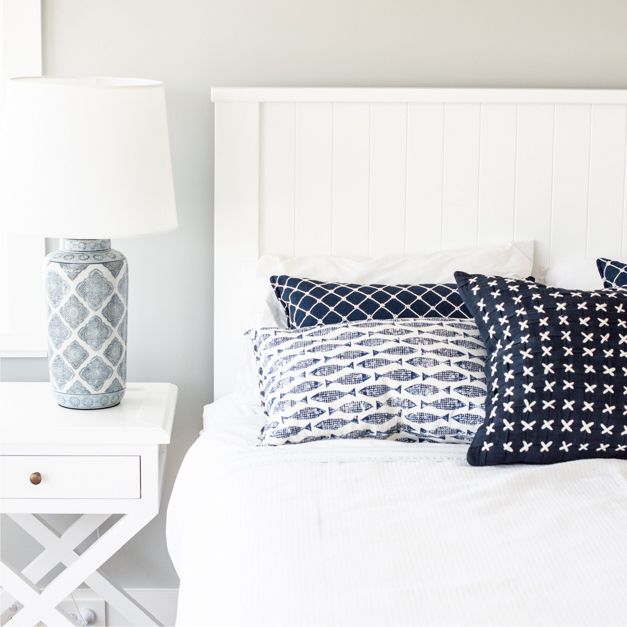 V-Groove Bed - King Bedroom Furniture Beachwood Designs White
