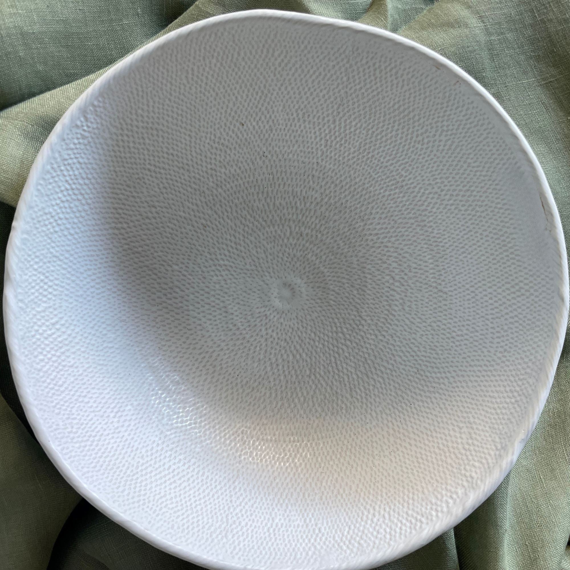 White Ceramic Rattan Bowl Homewares Beachwood Designs 