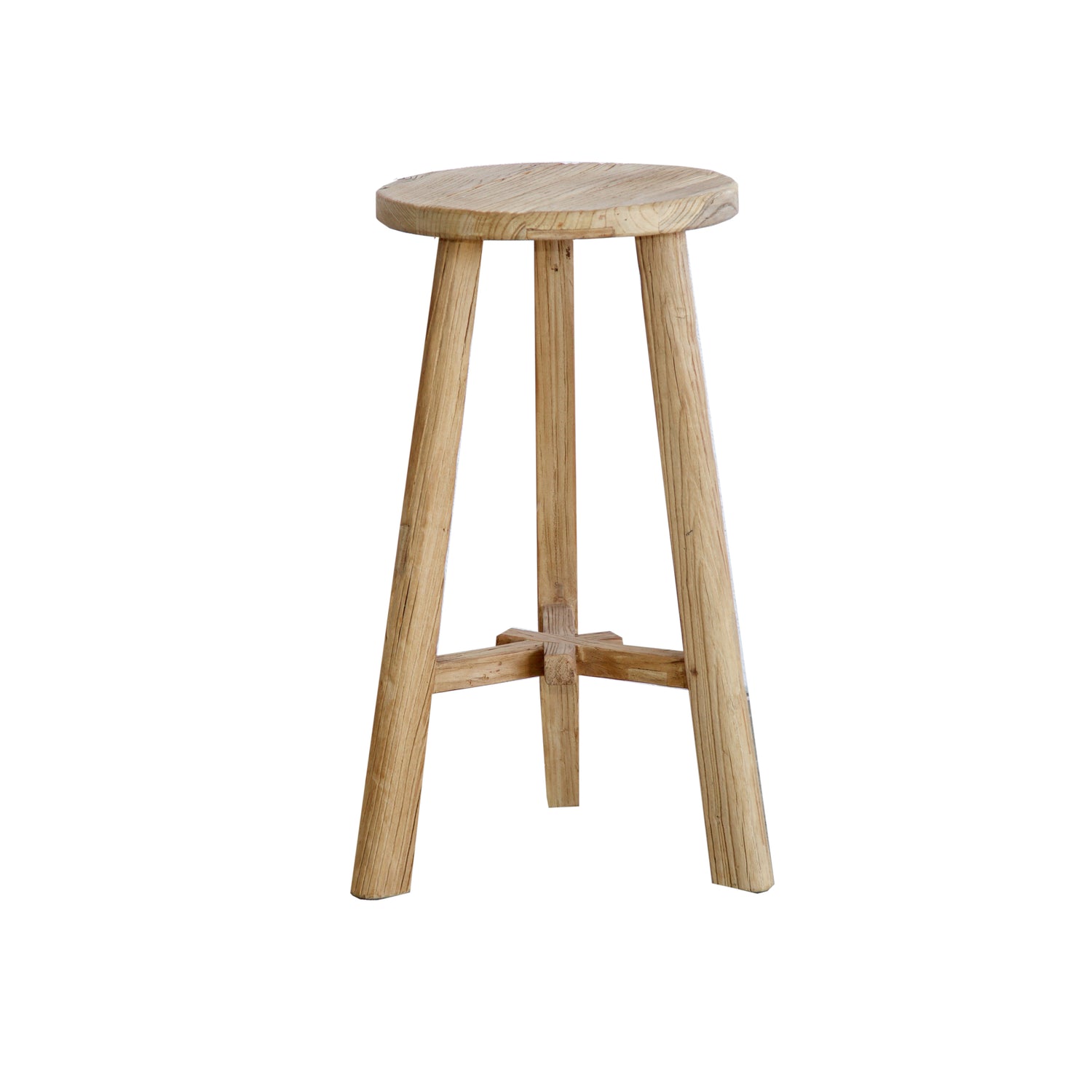 Round Elm Bar Stool