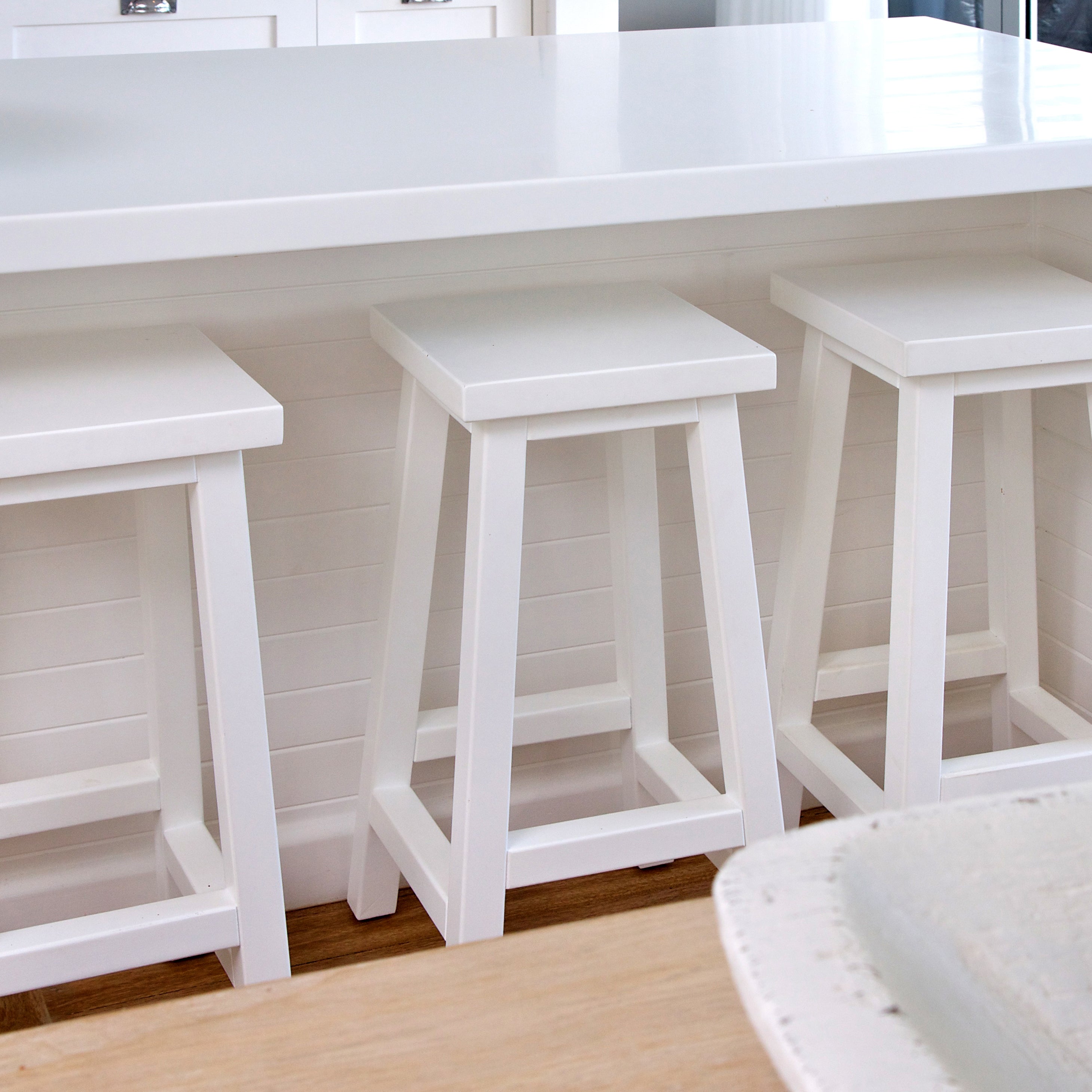 Square Bar Stool - White