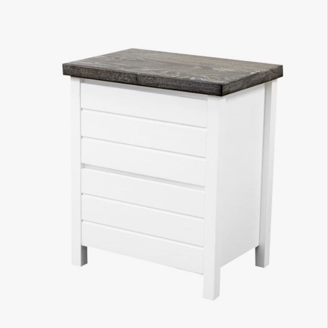 Coast Bedside L600mm - 2 Drawer - White &amp; Grey Limed