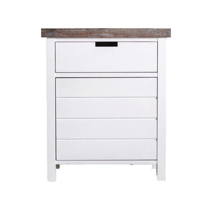 Coast Bedside L600mm - 1 Drawer &amp; Door - White &amp; Grey Limed