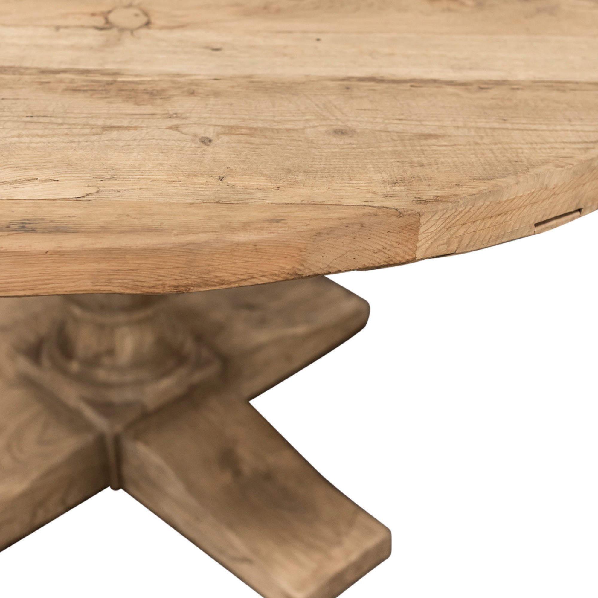 Round Elm Pedestal Dining Table D1500mm - Natural