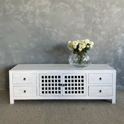 Elm Media Unit L1800mm - Lattice Doors