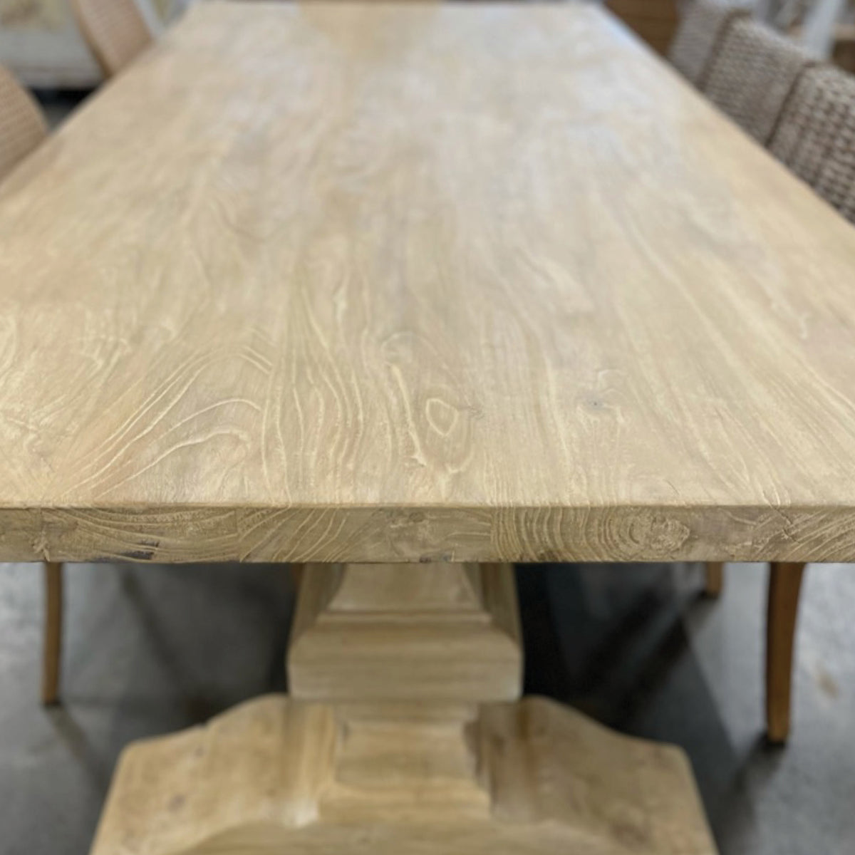 Elm Pedestal Dining Table L2440mm