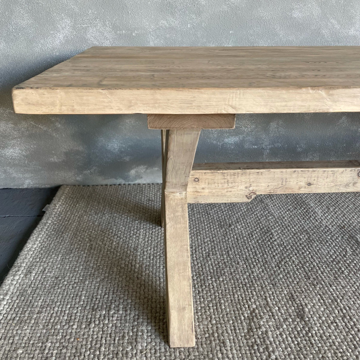 Cross Base Reclaimed Pine Dining Table L2400mm