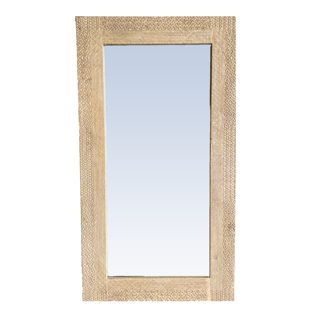 Natural Elm Carved Mirror - 2000H x 1100W