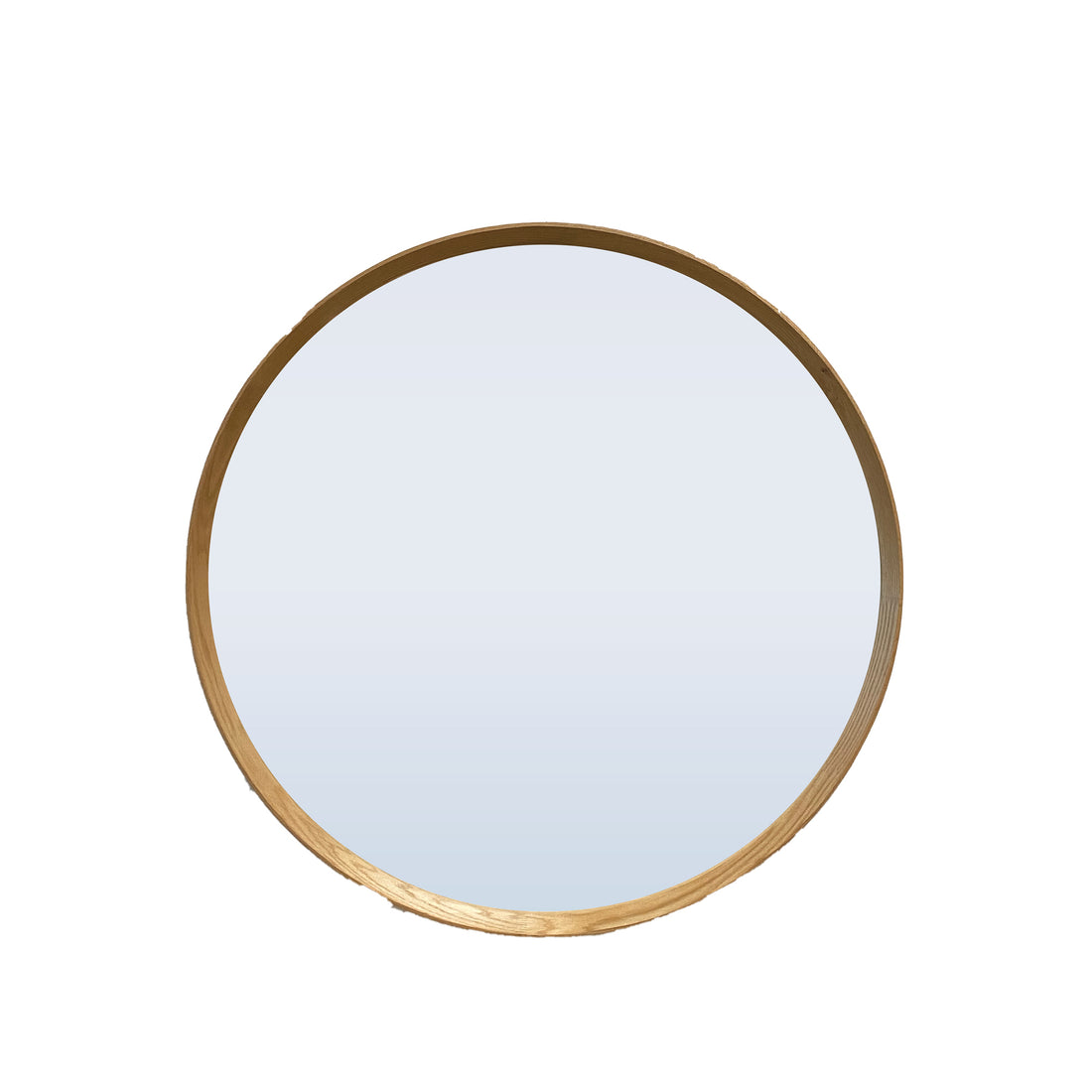 Round Oak Mirror 600D - Natural