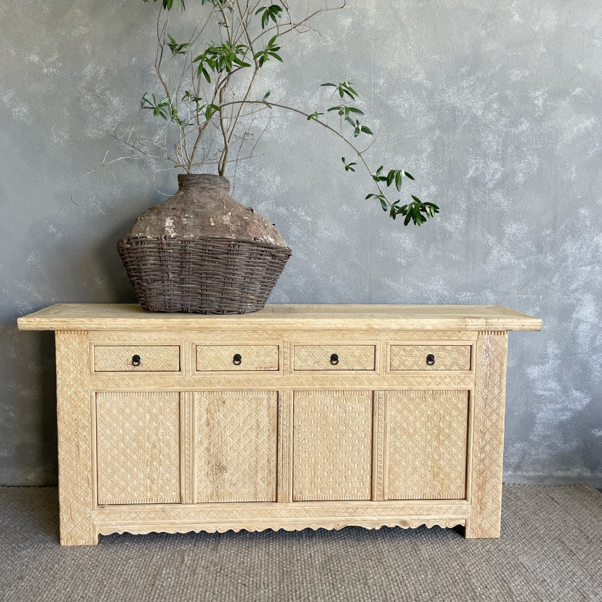 Carved Elm Sideboard L2000mm