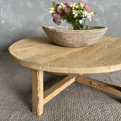 Elm Round Coffee Table - D1050mm - Natural