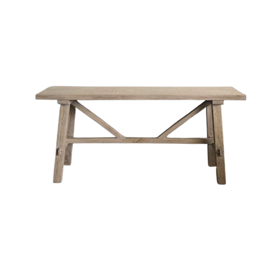 Cross Strut Elm Console L1600mm - Vintage Grey
