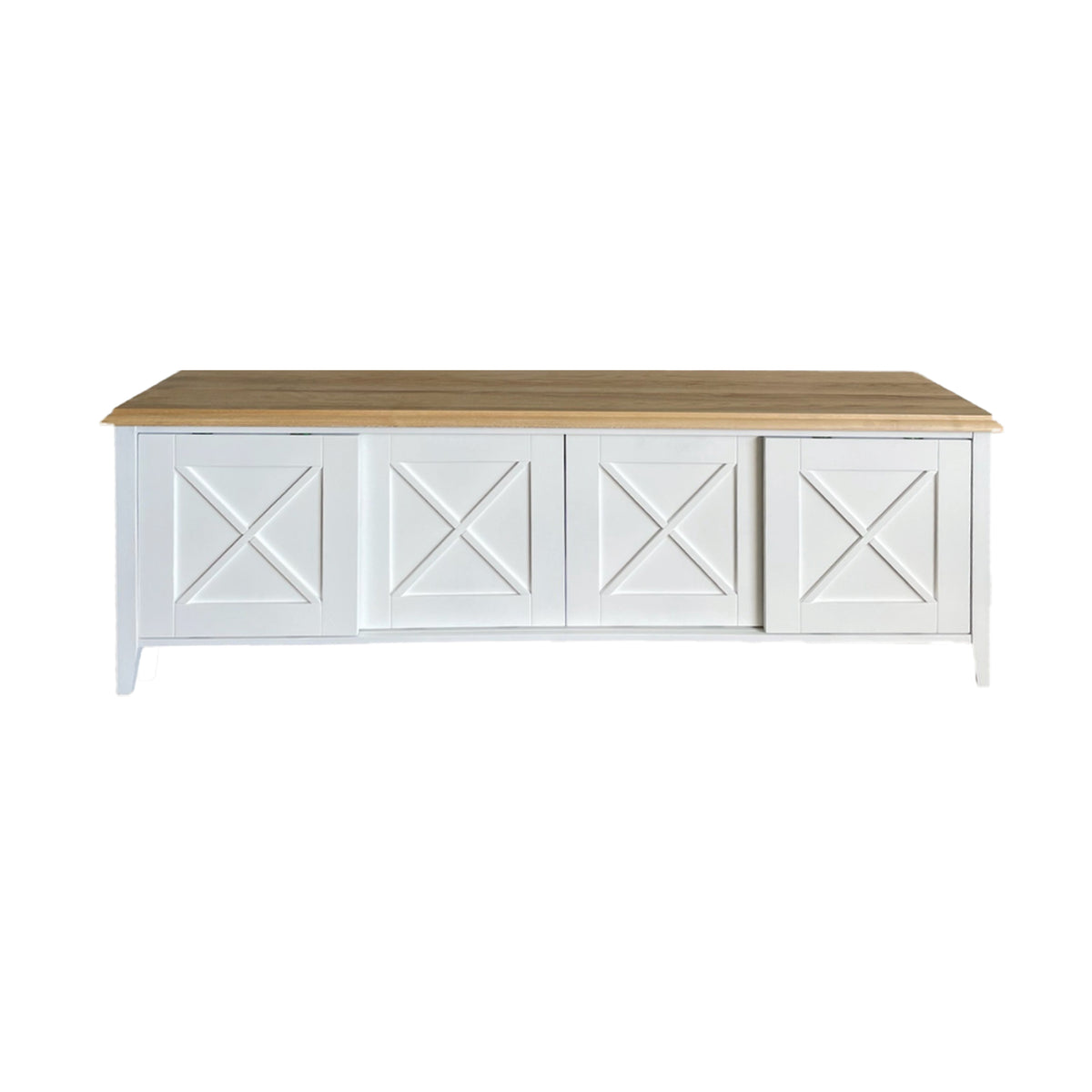 Bahamas Media Unit L2000mm - White &amp; Limed Ash