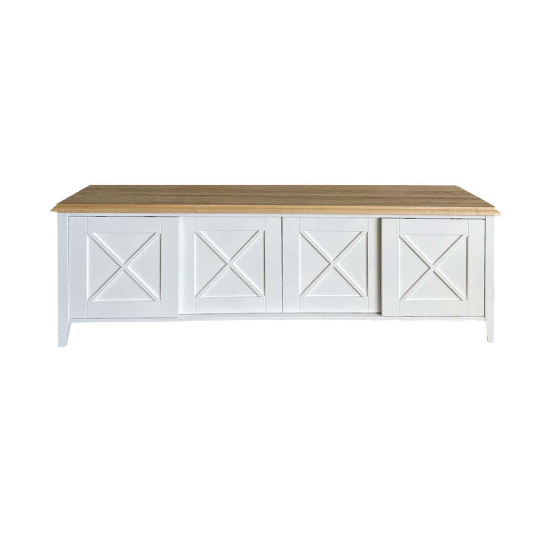Bahamas Media Unit L2000mm - White &amp; Limed Ash