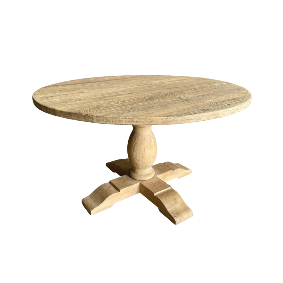 Round Elm Pedestal Dining Table D1500mm - Natural