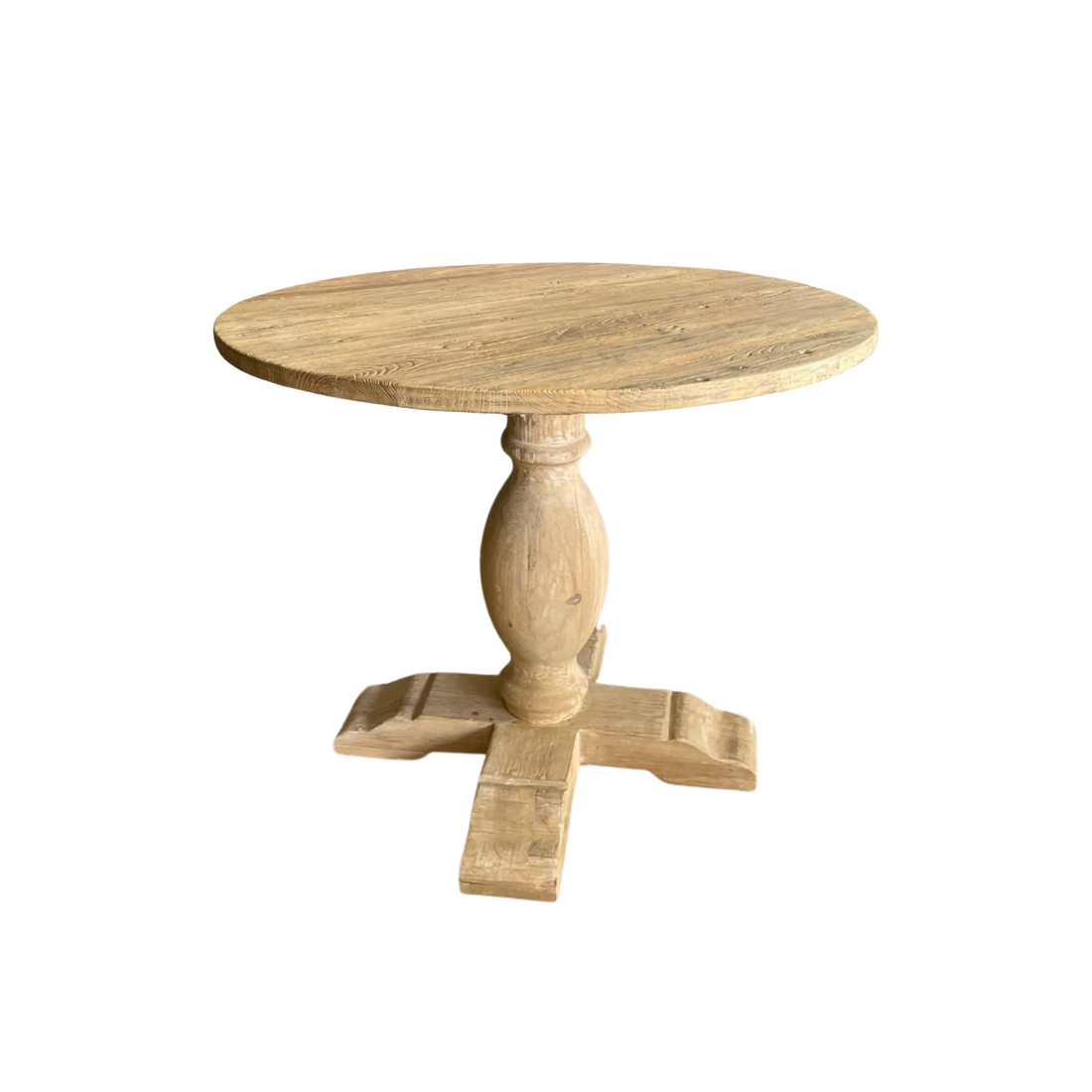 Round Elm Pedestal Dining Table D900mm - Natural