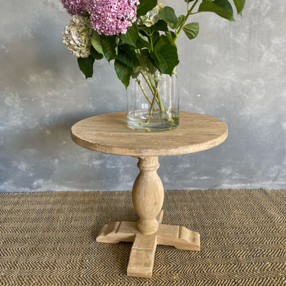 Round Elm Pedestal Dining Table D900mm - Natural