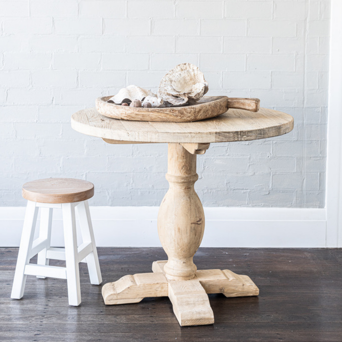 Pacific Stool - White & Limed Ash