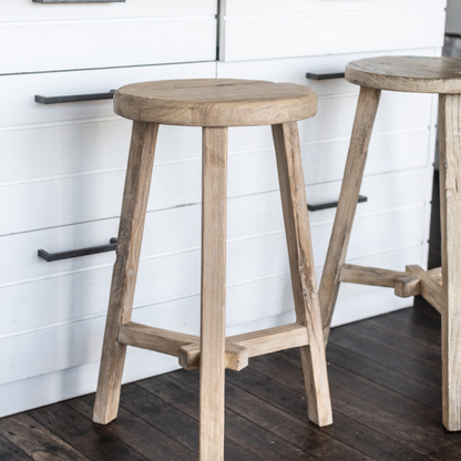 Round Elm Bar Stool