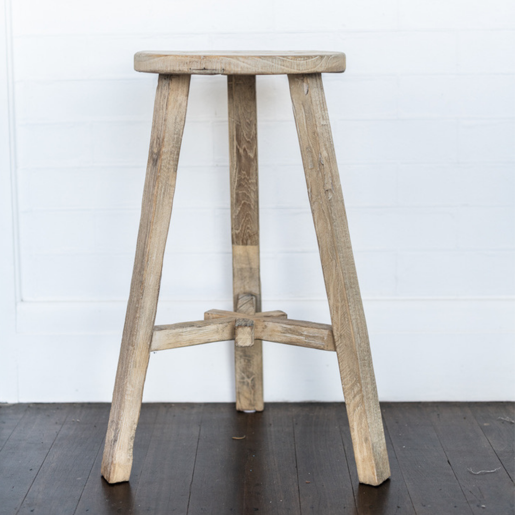 Round Elm Bar Stool