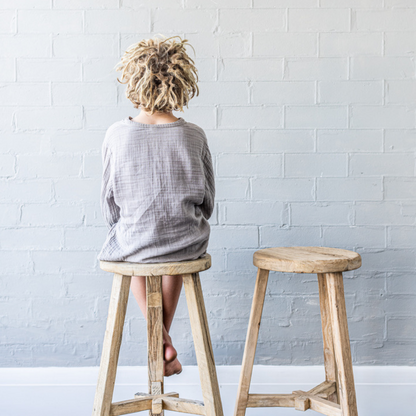 Round Elm Bar Stool