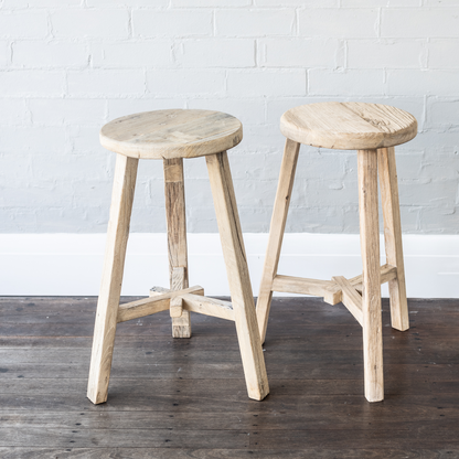 Round Elm Bar Stool