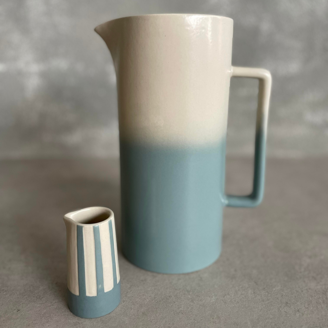 Mini Ceramic Blue Creamer