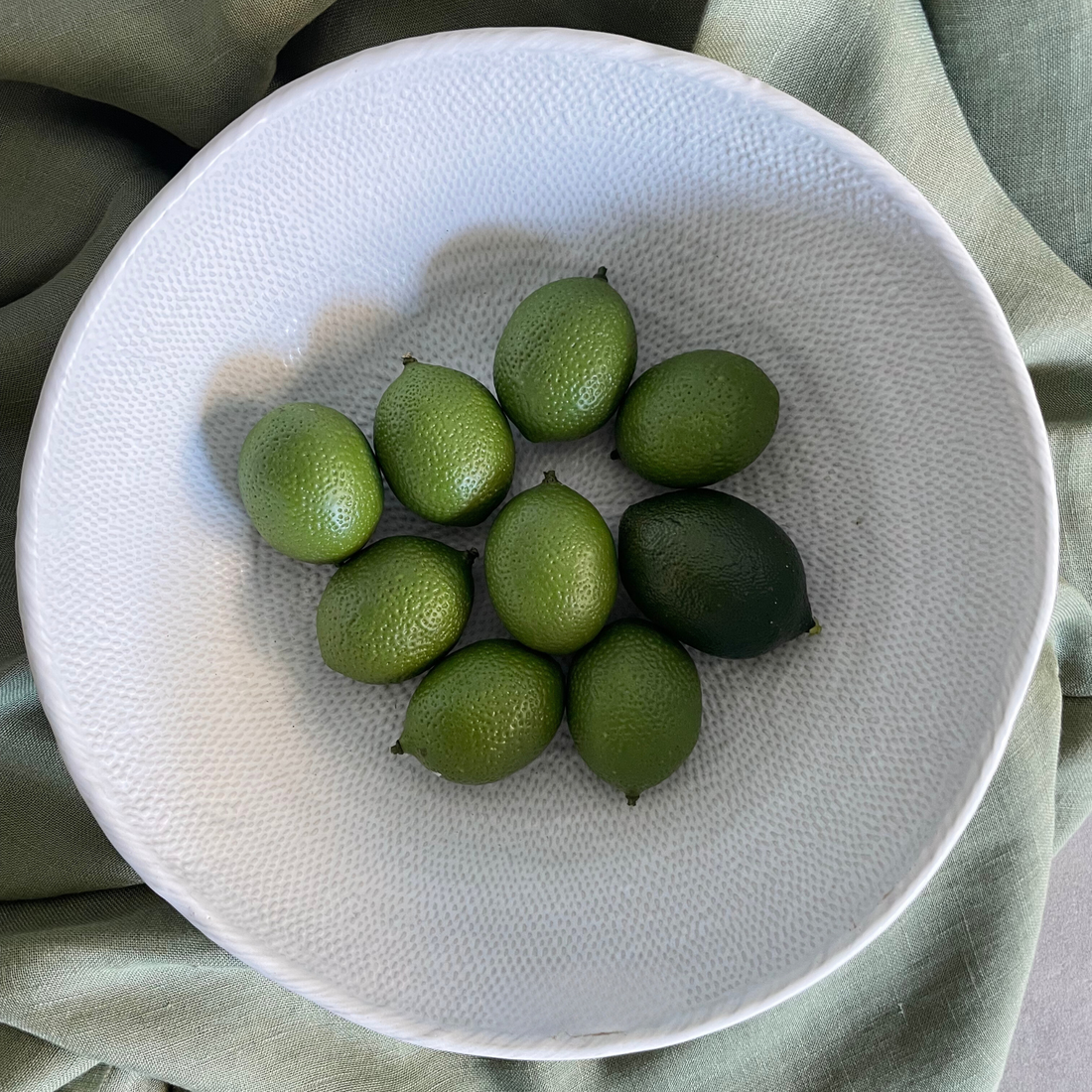 White Ceramic Rattan Bowl