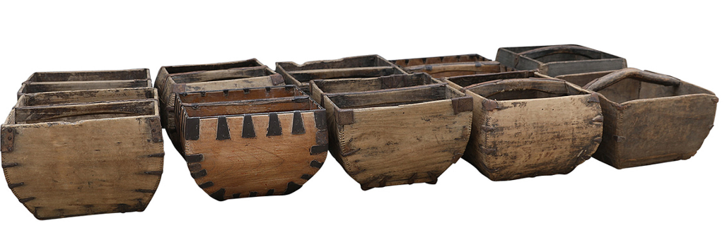 Old Chinese Rice Bucket