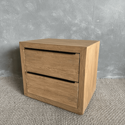 Elm Bedside Table L660mm - 2 Drawers