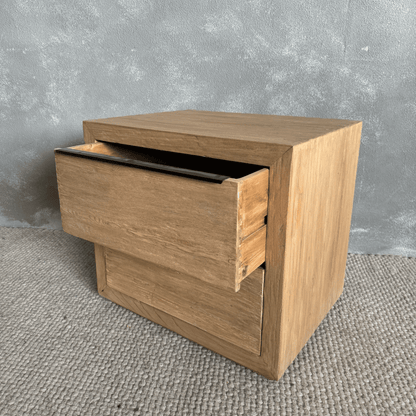 Elm Bedside Table L660mm - 2 Drawers