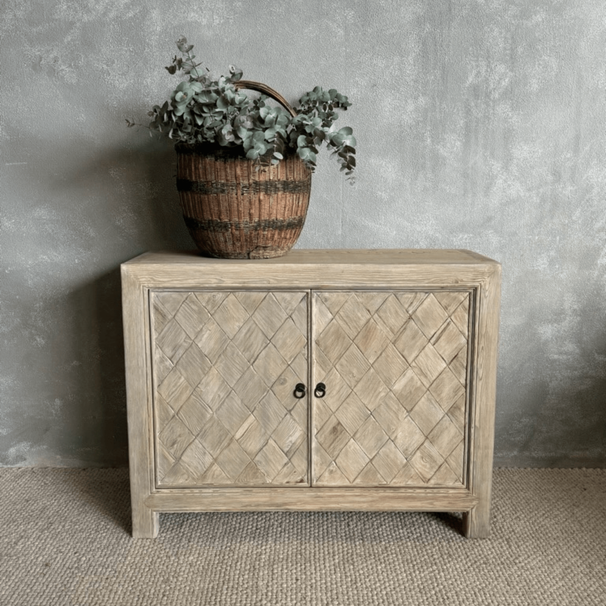 Criss Cross Elm Sideboard L1150mm - Vintage Grey