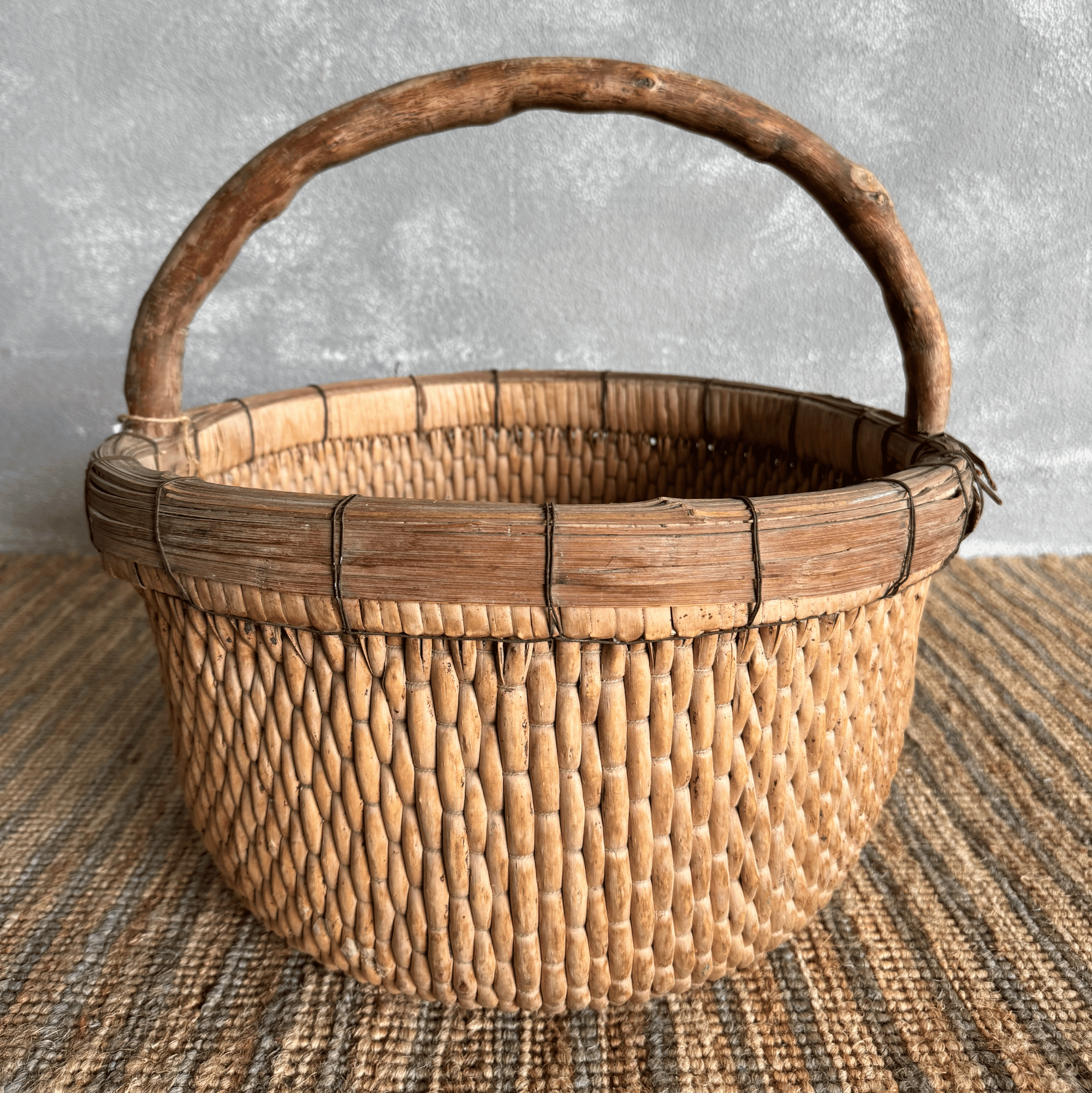 Vintage Chinese Woven Willow Basket