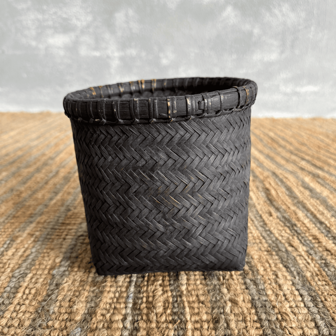 Small Dark Rattan Basket