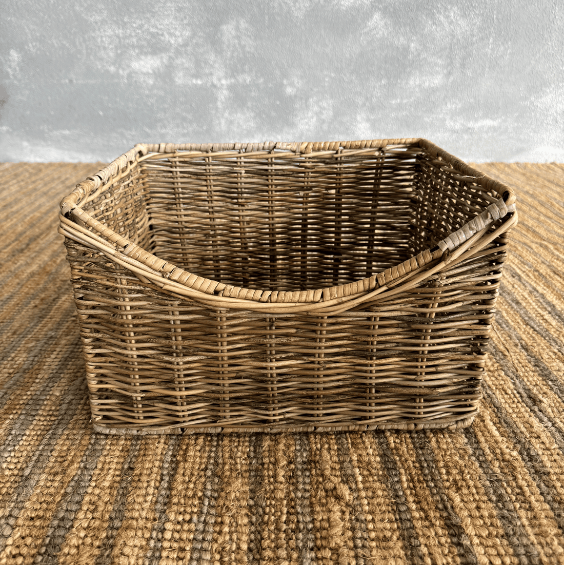 Rattan Basket with Scooped Front