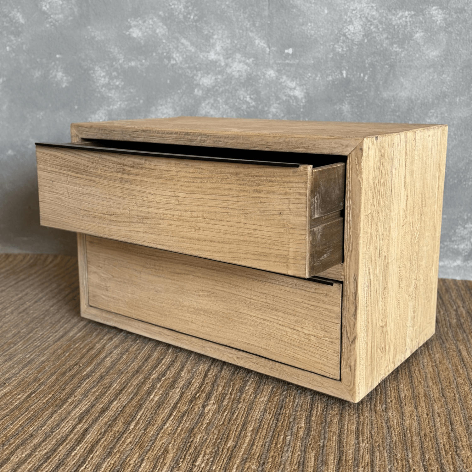 Elm Bedside Table L910mm - 2 Drawers