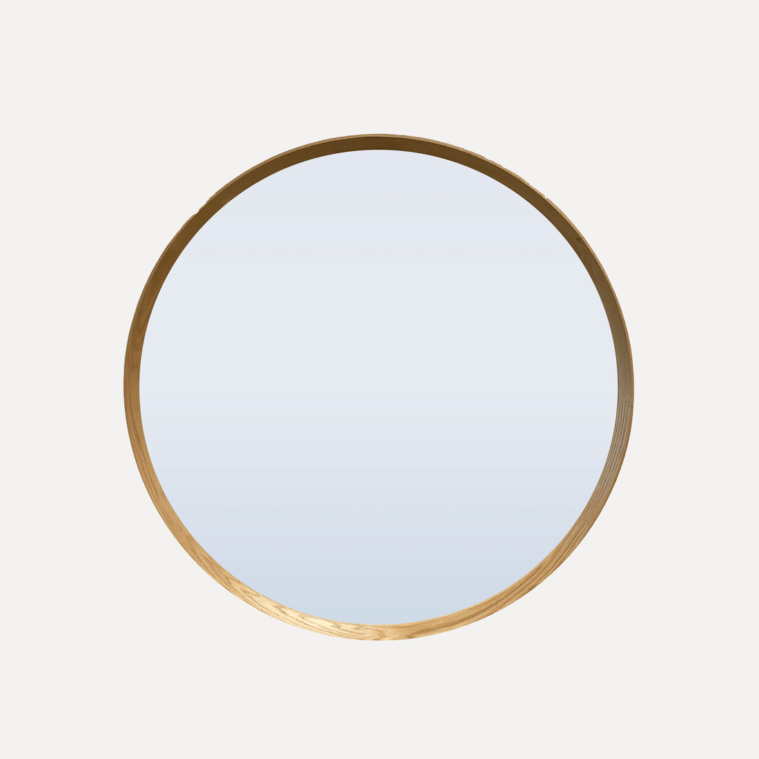 Round Oak Mirror 800D - Natural