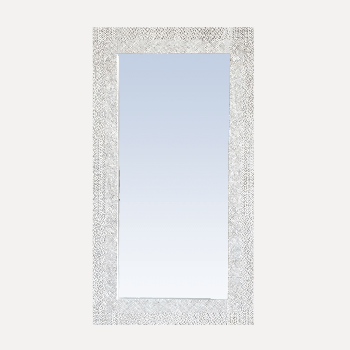 Elm Carved Mirror - 2000H x 1100W - White