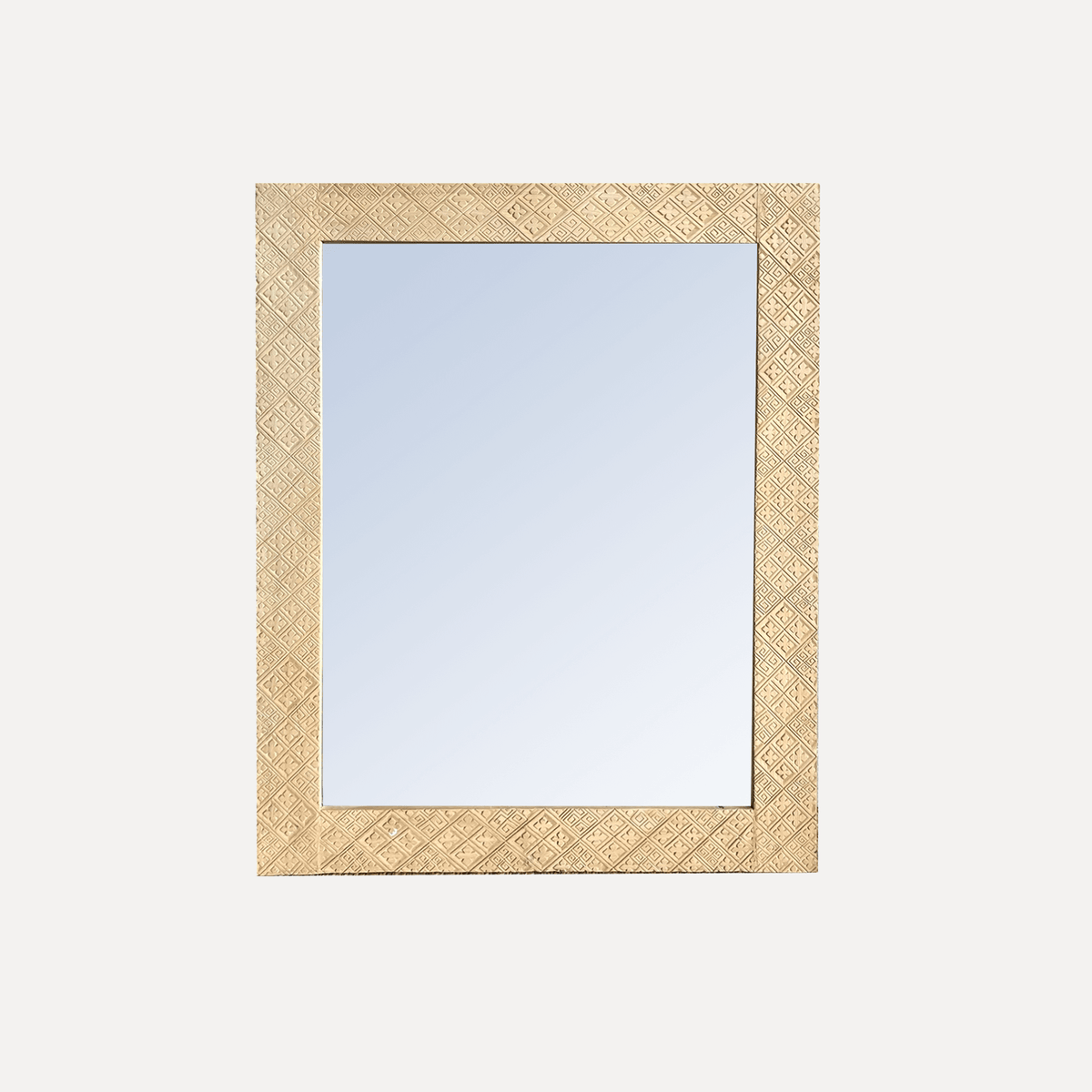 Elm Carved Mirror - 1200H x 950W - Natural