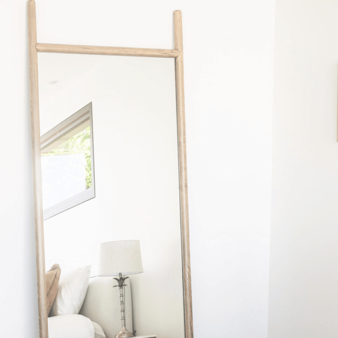 Scandi Rounded Mirror - 800W x 2100H - Limed Ash
