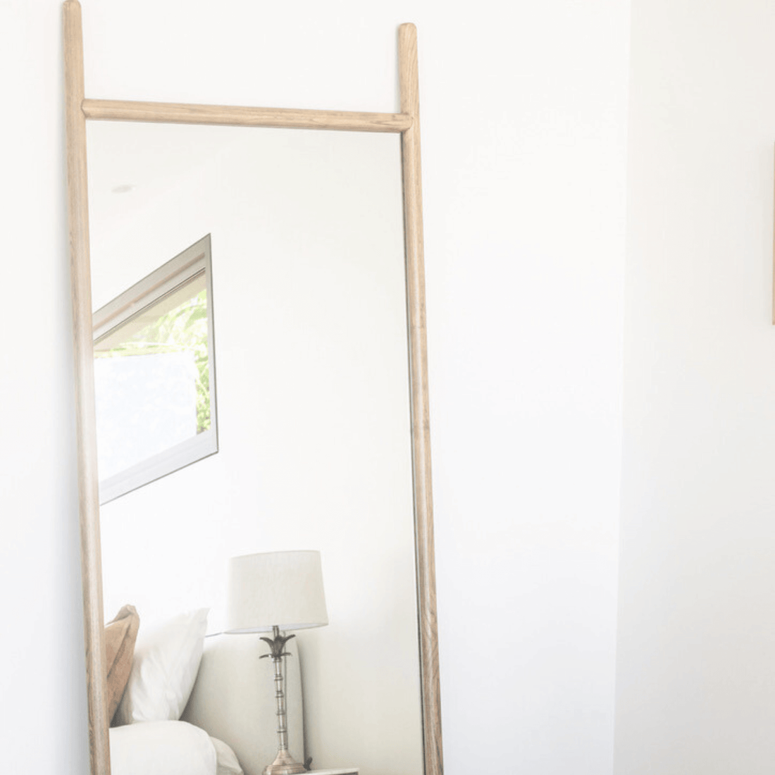 Scandi Rounded Mirror - 800W x 2100H - Limed Ash