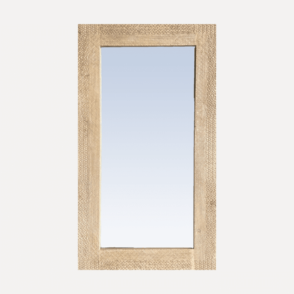 Elm Carved Mirror - 2000H x 1100W - Natural