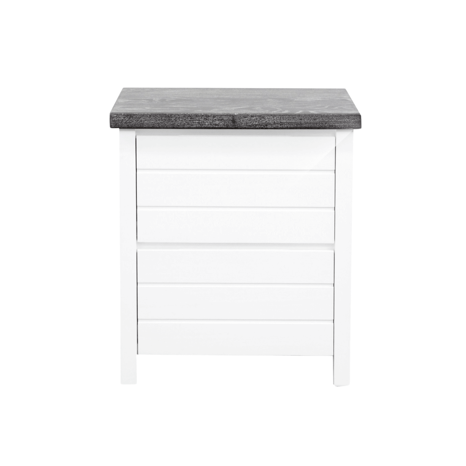 Coast Bedside L600mm - 2 Drawer - White &amp; Grey Limed