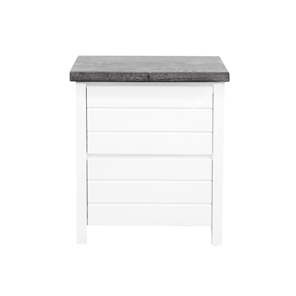 Coast Bedside L600mm - 2 Drawer - White &amp; Grey Limed