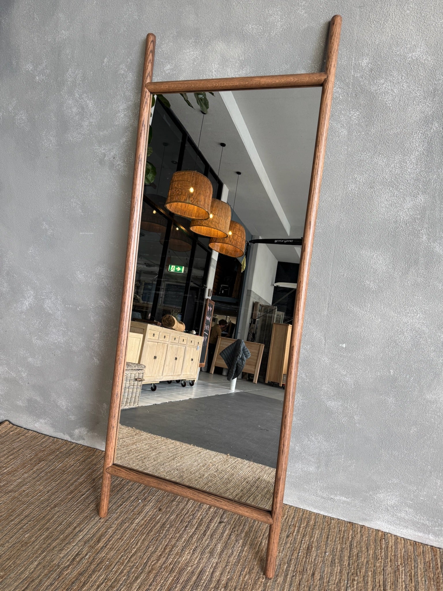 Scandi Rounded Mirror - 800W x 2100H - Weathered Oak