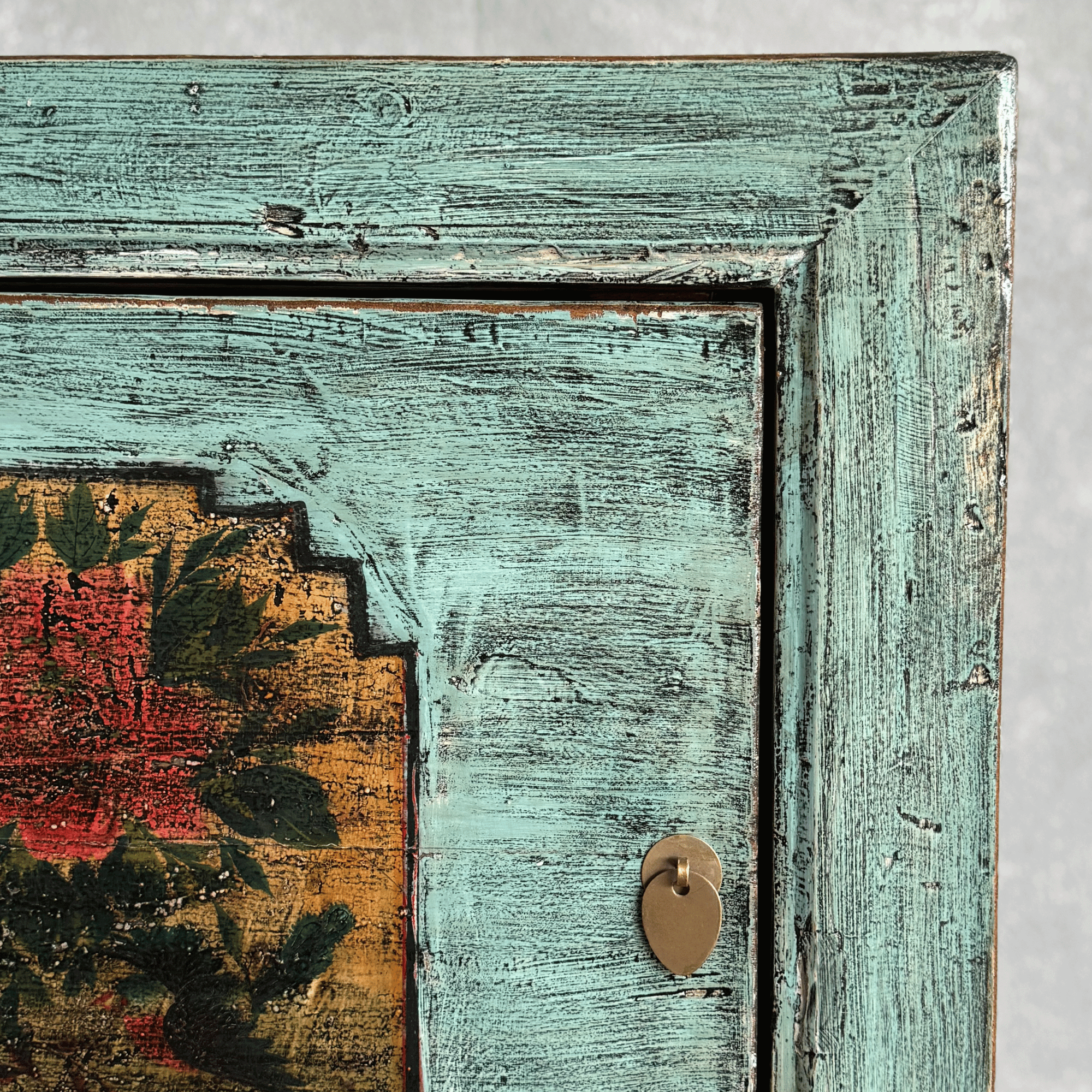 One-Off Elm Blue Distressed Sideboard L850mm